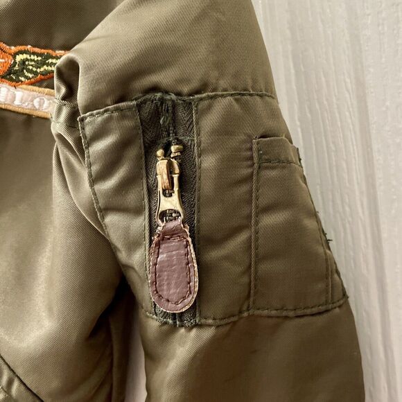 Boyz Wear By Nannette Bomber Jacket 18M Top Gun Air Patrol Olive Green Fly Boy - Picture 8 of 10
